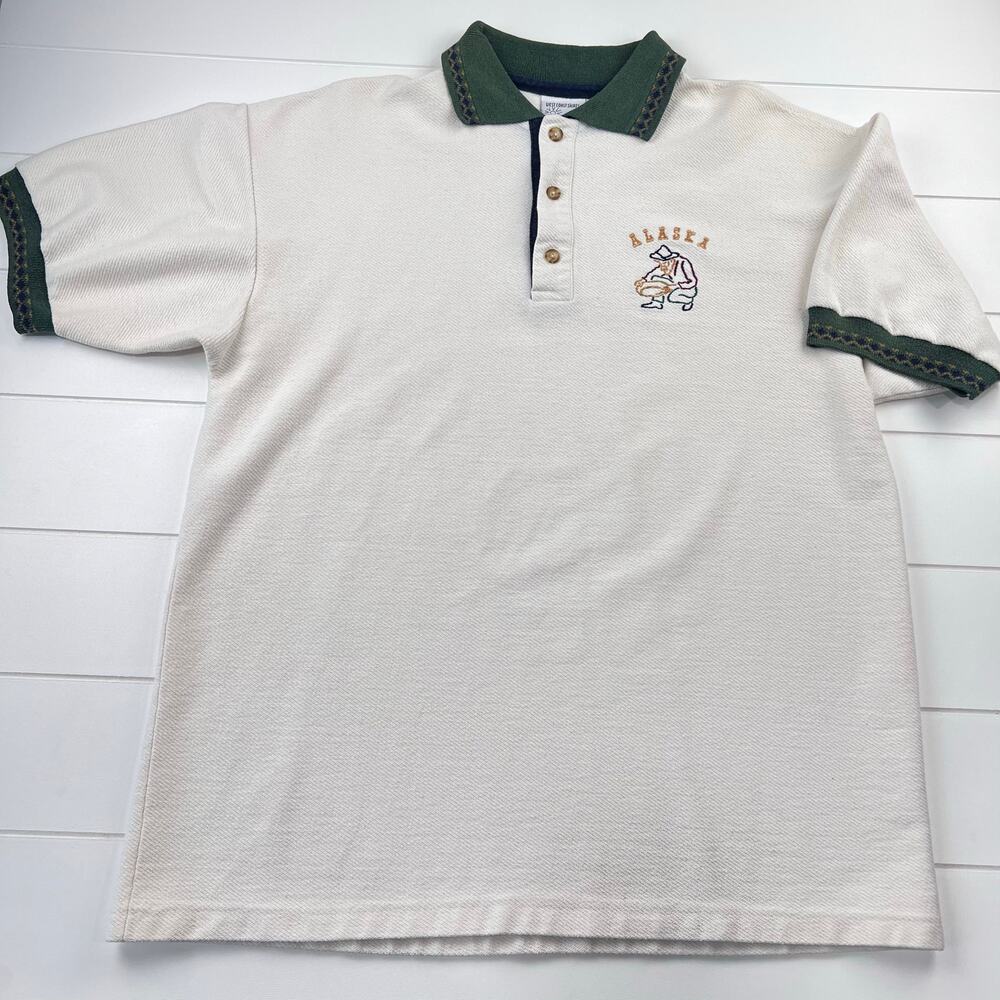 West Coast Shirts Alaska Polo Men's Shirt Gold Miner Size Medium